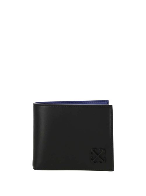 black/royal blue calf leather wallet OFF WHITE | OMNC061S24LEA0011045